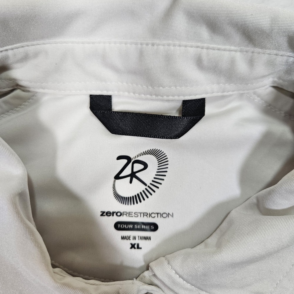 Zero Restriction 1/4 Zip Pullover Men's XL Tour‎ Series Golf White Short Sleeve - Picture 3 of 7